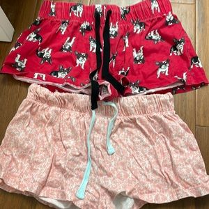 Pre-owned forever 21 sleeping shorts size XS 2 pairs red and pink